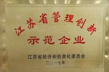 2017年，堂皇集團榮獲“江蘇省管理創新示范企業”